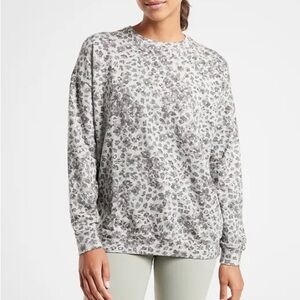 Athleta Studio to Street Print Sweatshirt in Heather Grey Libra, Size M